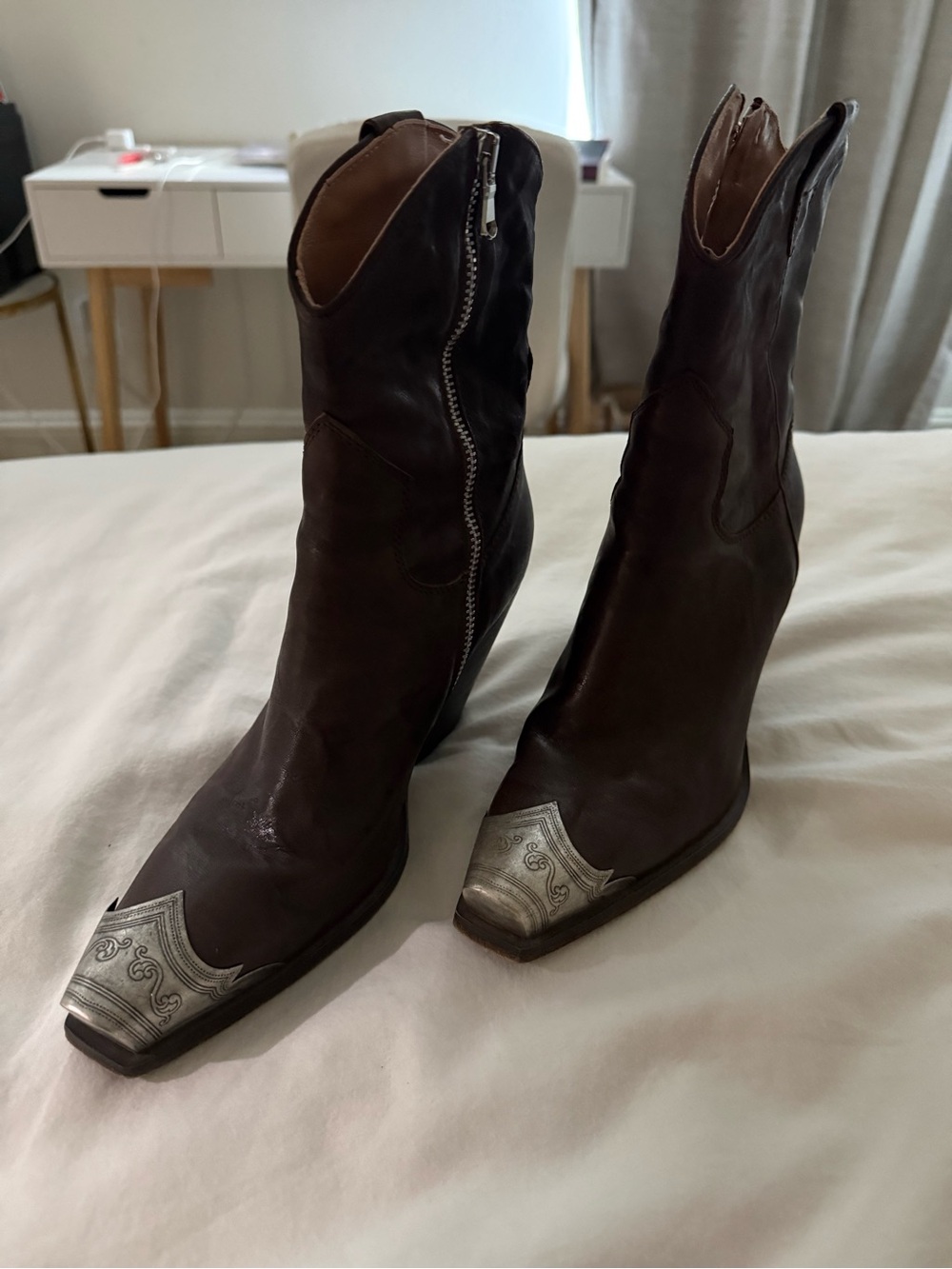 Brayden Western Boots - Chocolate Brown Leather